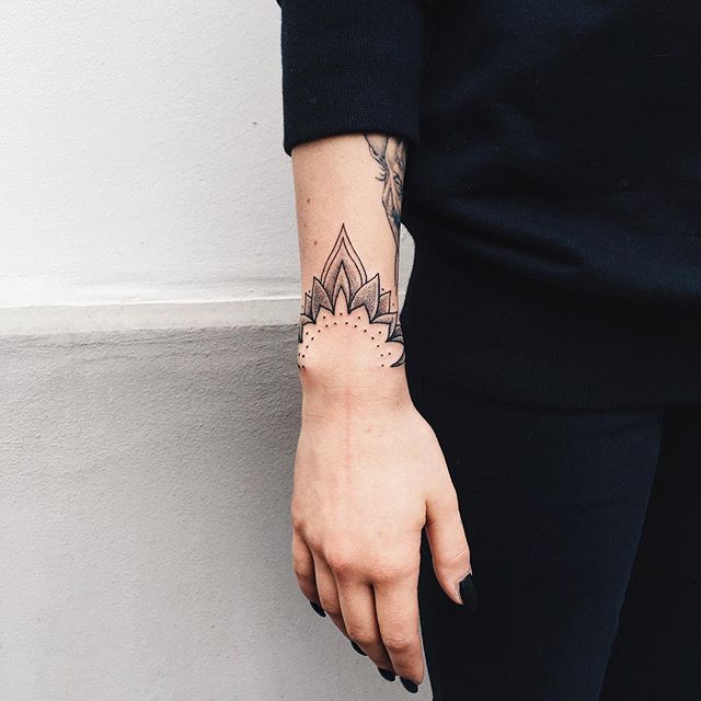 Lotus flower on the wrist