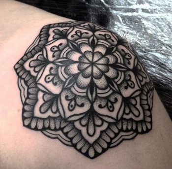 Mandala tattoo by jack peppiette