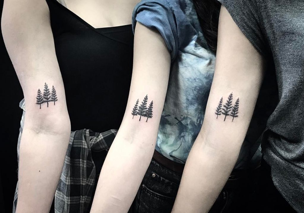 Matching trees tattoos by alex szkotti