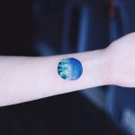 Micro coloured forest starry sky tattoo by helen