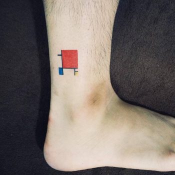 Minimalist cubism tattoo
