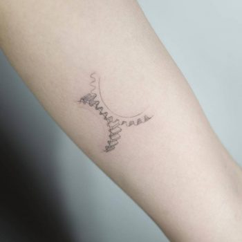 Minimalist gears tattoo