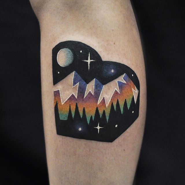 Mountain tattoo by david cote