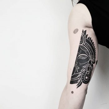 Negative space kali tattoo