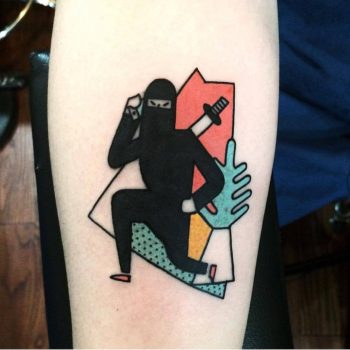 Ninja tattoo by luca font