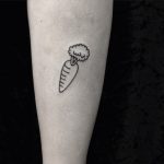 Outline small carrot tattoo