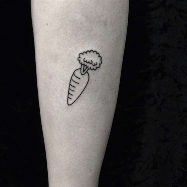 Outline small carrot tattoo