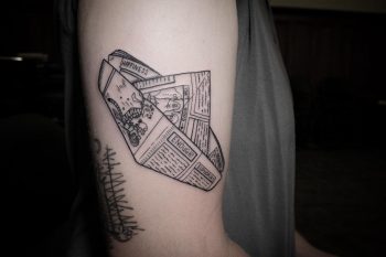 Paper boat tattoo