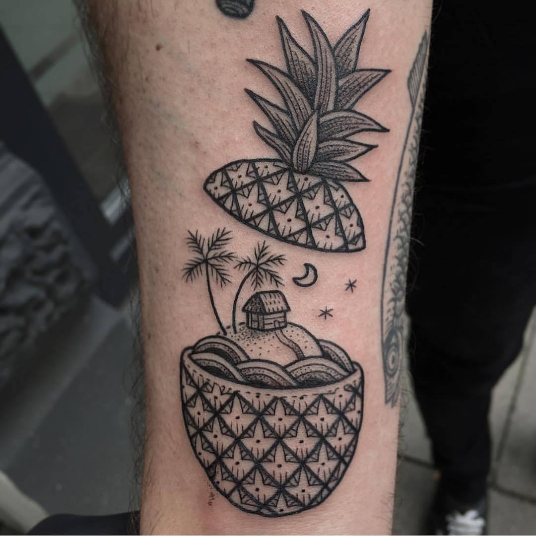 Pineapple island tattoo