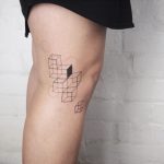 Playful geometric composition tattoo