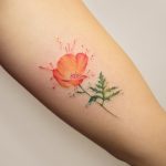 Poppy flower tattoo