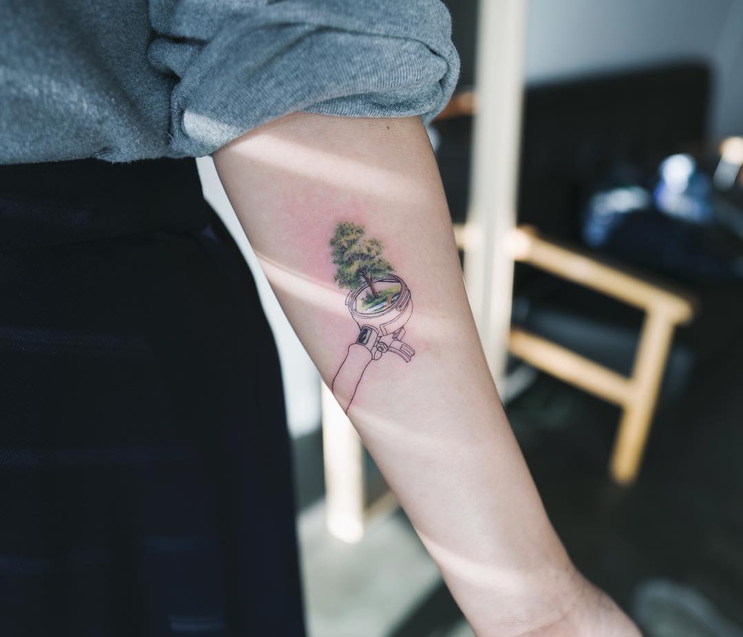 Portafilter tree tattoo
