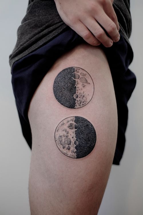 Quarter moon tattoos
