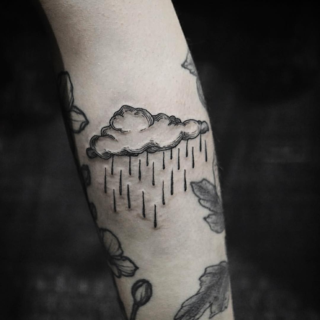 Rain cloud tattoo