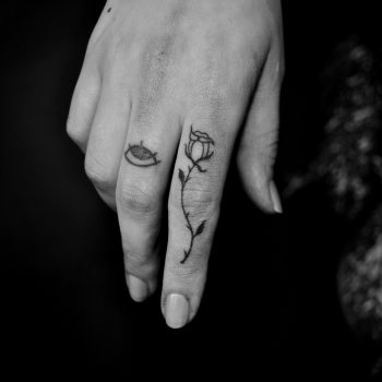Rose and eye tattoos by berkin donmezz