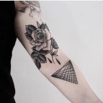 Rose and triangle tattoos by jonas