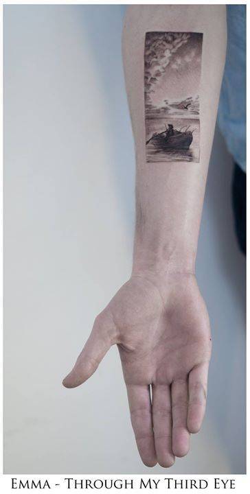 Rowboat tattoo by emma bundonis