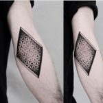 Sacred geometry pattern rhombus tattoo