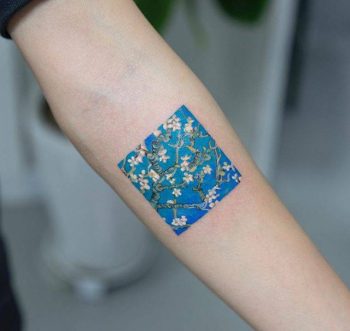 Sakura's bloom and blue sky tattoo