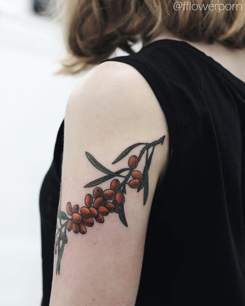 Sea buckthorn tattoo
