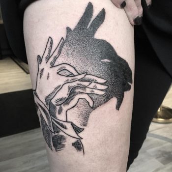 Shadow goat tattoo