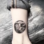 Single needle mountain tattoo by emily alice johnson
