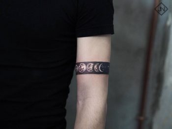 Solar system planets armband tattoo