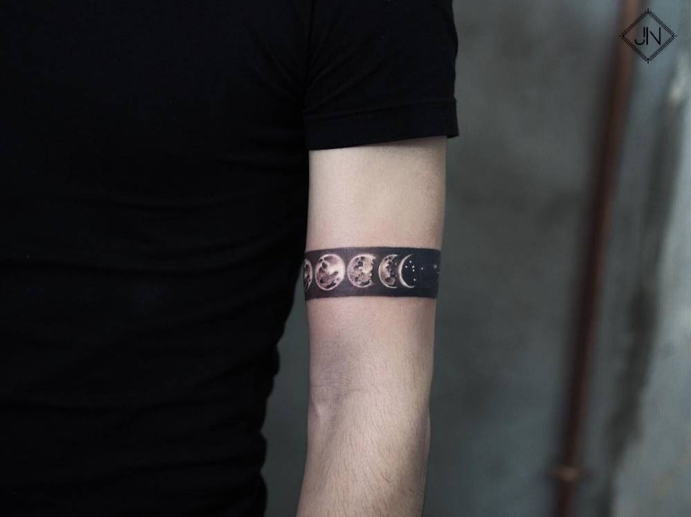 Moon phases armband tattoo