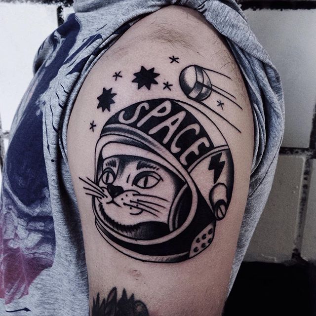 Space kitten tattoo