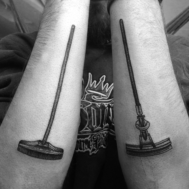 Sweeper and besom tattoos