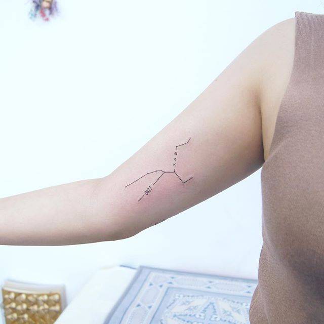 Taurus constellation tattoo on the arm