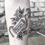 Thank you in a bottle tattoo