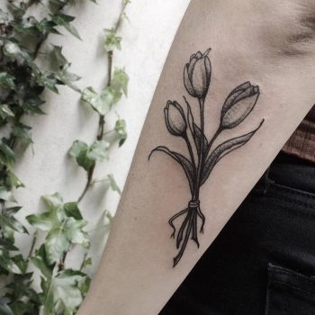 Three tulip bundle tattoo