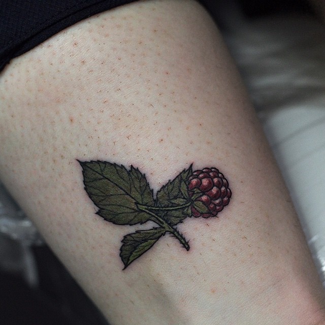 Tiny raspberry tattoo