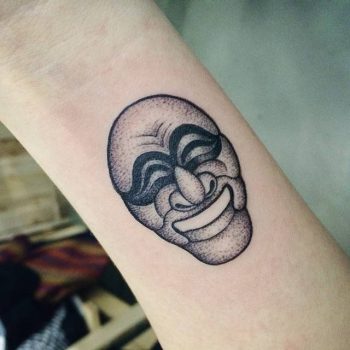 Traditional korean mask tattoo