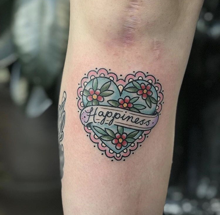 Traditional happiness tattoo