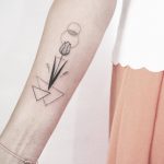 Tulip and geoemtric shapes tattoo by angie noir