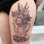 Vase with flowers tattoo