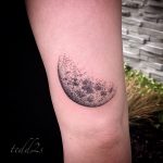 Waning crescent moon tattoo