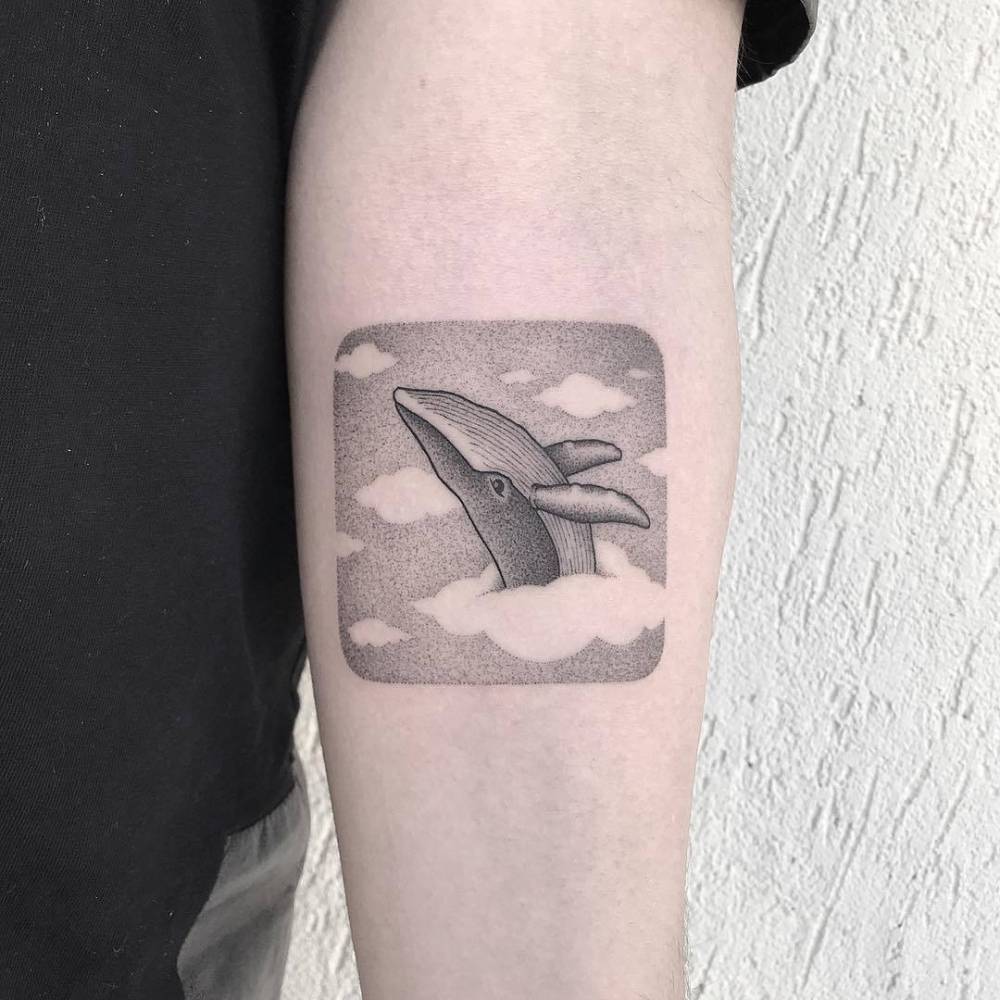 Whale tattoo by michele volpi