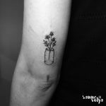 Wild flowers in a jar tattoo