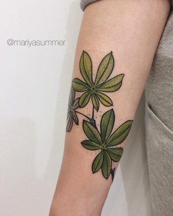 Chestnut leaf tattoo