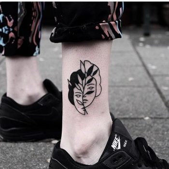 Abstract face tattoo by jonas ribeiro