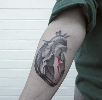 Abstract heart tattoo by lee stewart