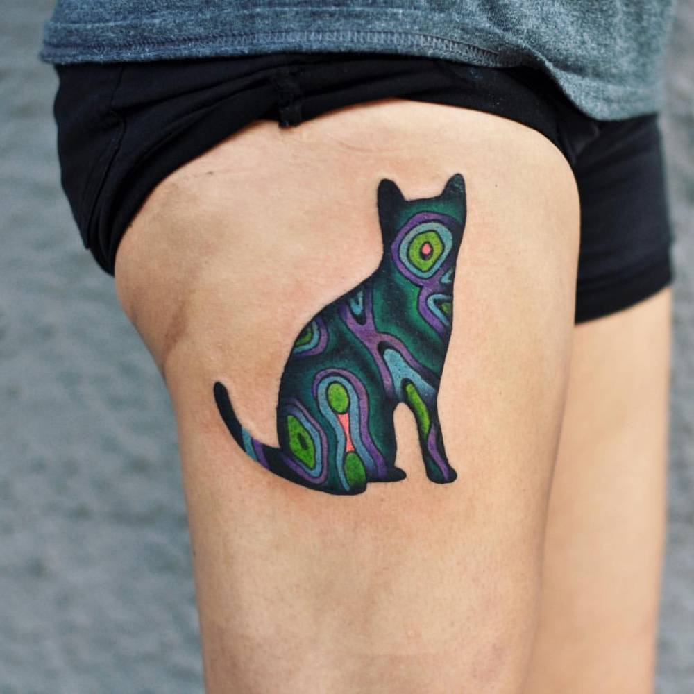 Acid cat tattoo