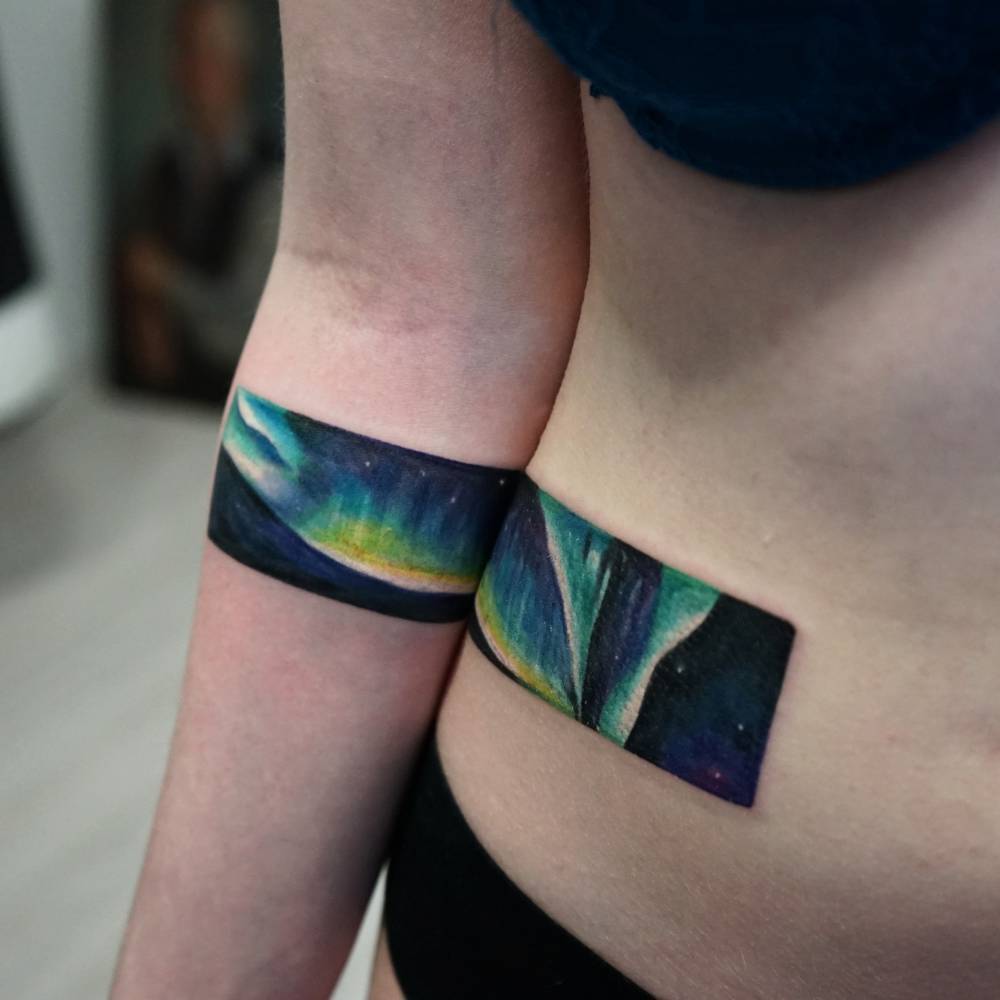 Aurora borealis tattoo by ksu arrow