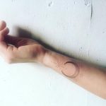 Beautiful hand poked crescent moon tattoo by maia tatu