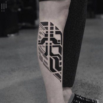 Black geometric piece by georgie williams