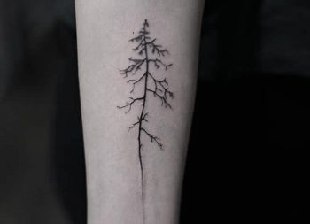 Black tree tattoo by lindsay april
