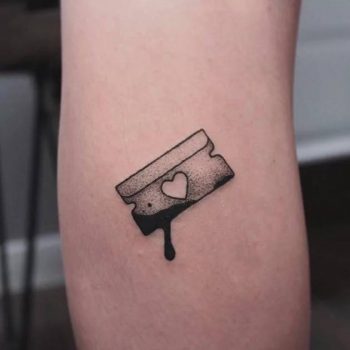 Bloody razor blade tattoo